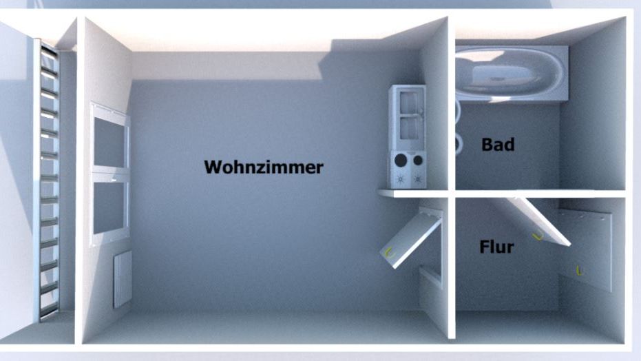 Grundriss Modell 1 Raum Wohnung/ Ziolkowskistraße 29, Ilmenau/ Wohngebiet: Pörlitzer Höhe